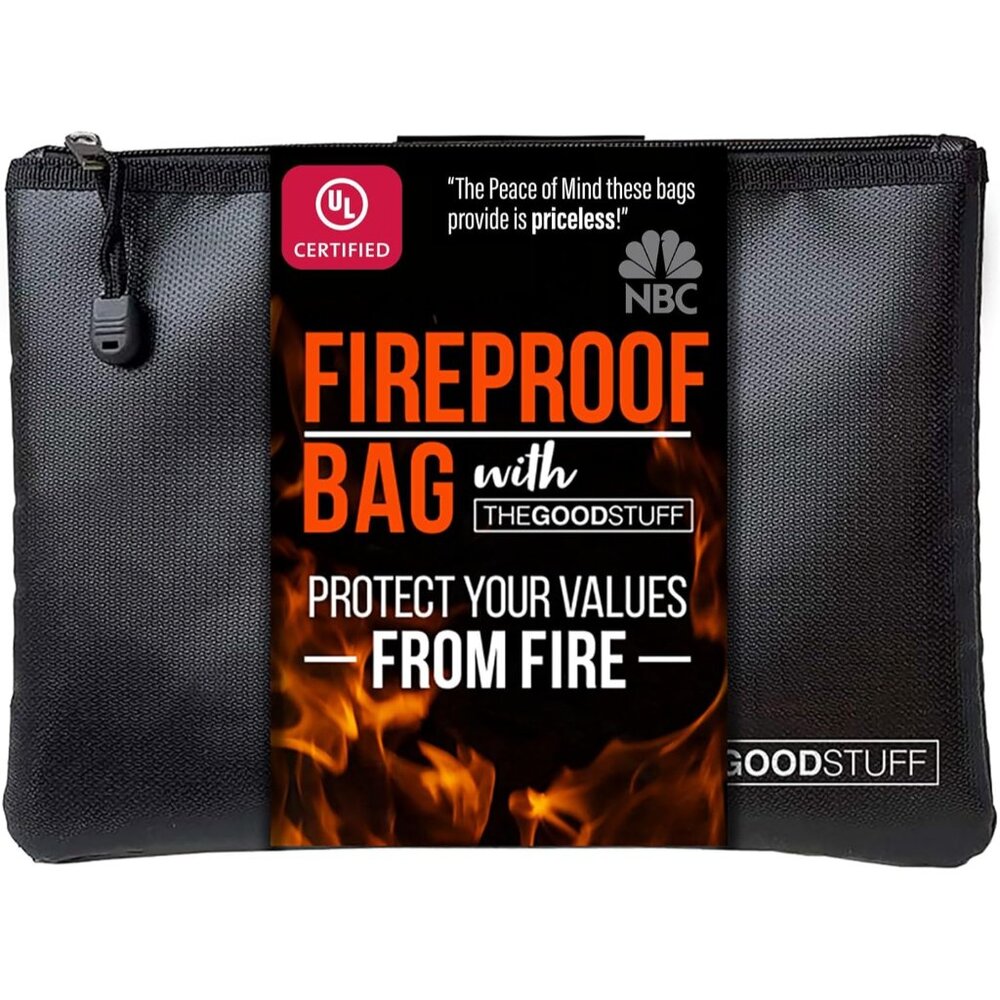 Fireproof Money Bag for Cash 10" x 13" – Waterproof Document Holder with Zipper,